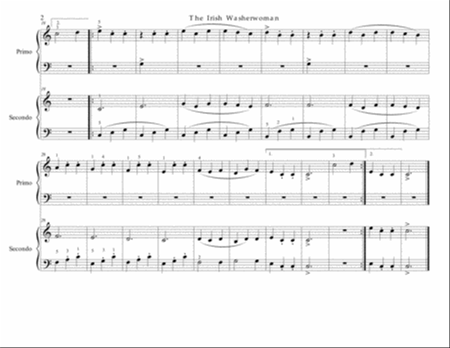 The Irish Washerwoman Piano Duet Piano Method scores gallery preview page 2