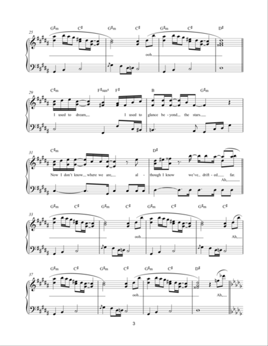 Earth Song Easy Piano scores gallery preview page 3