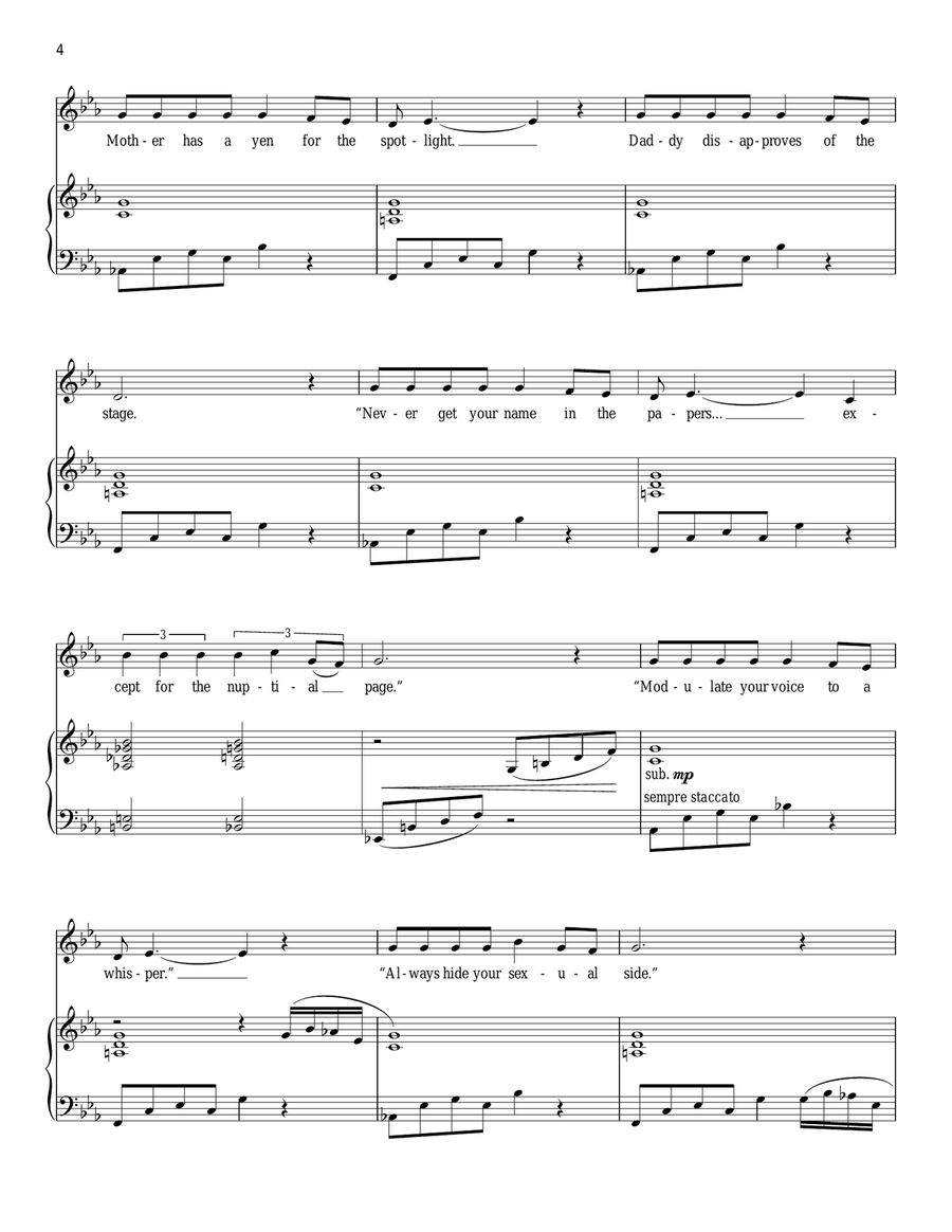 Daddy's Girl Piano, Vocal scores gallery preview page 4