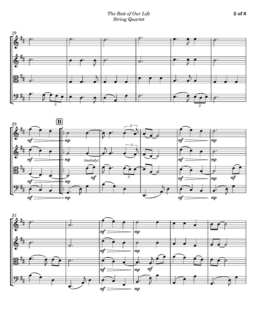 The Rest Of Our Life String Quartet scores gallery preview page 2