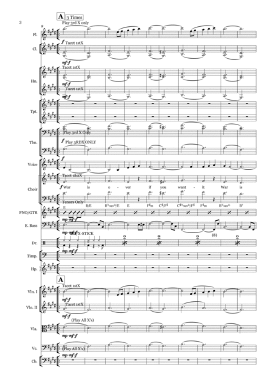 Happy Xmas (war Is Over) Full Orchestra scores gallery preview page 3