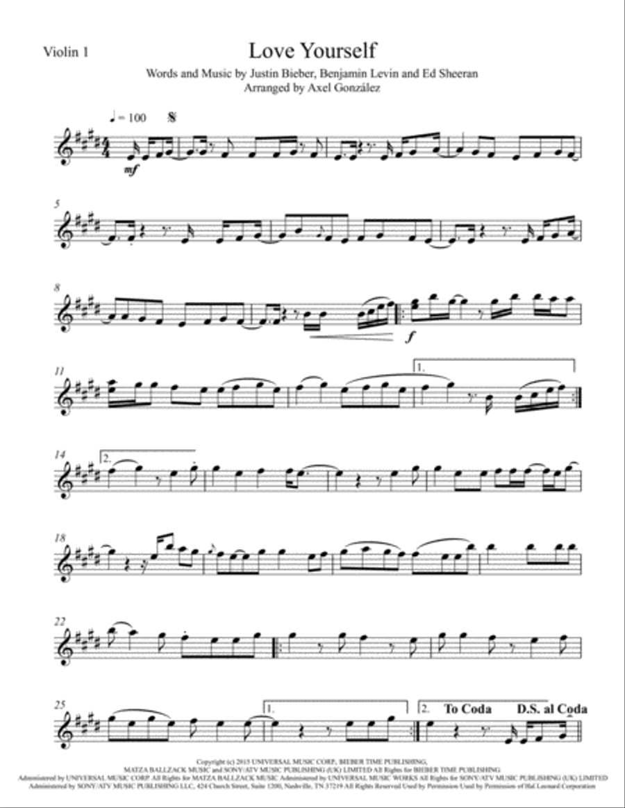 Love Yourself String Quartet scores gallery preview page 2