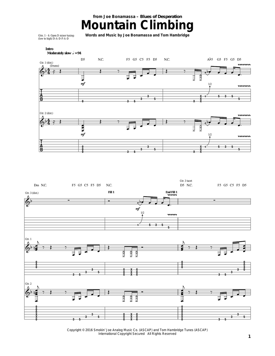 Mountain Climbing Acoustic Guitar scores gallery preview page 1