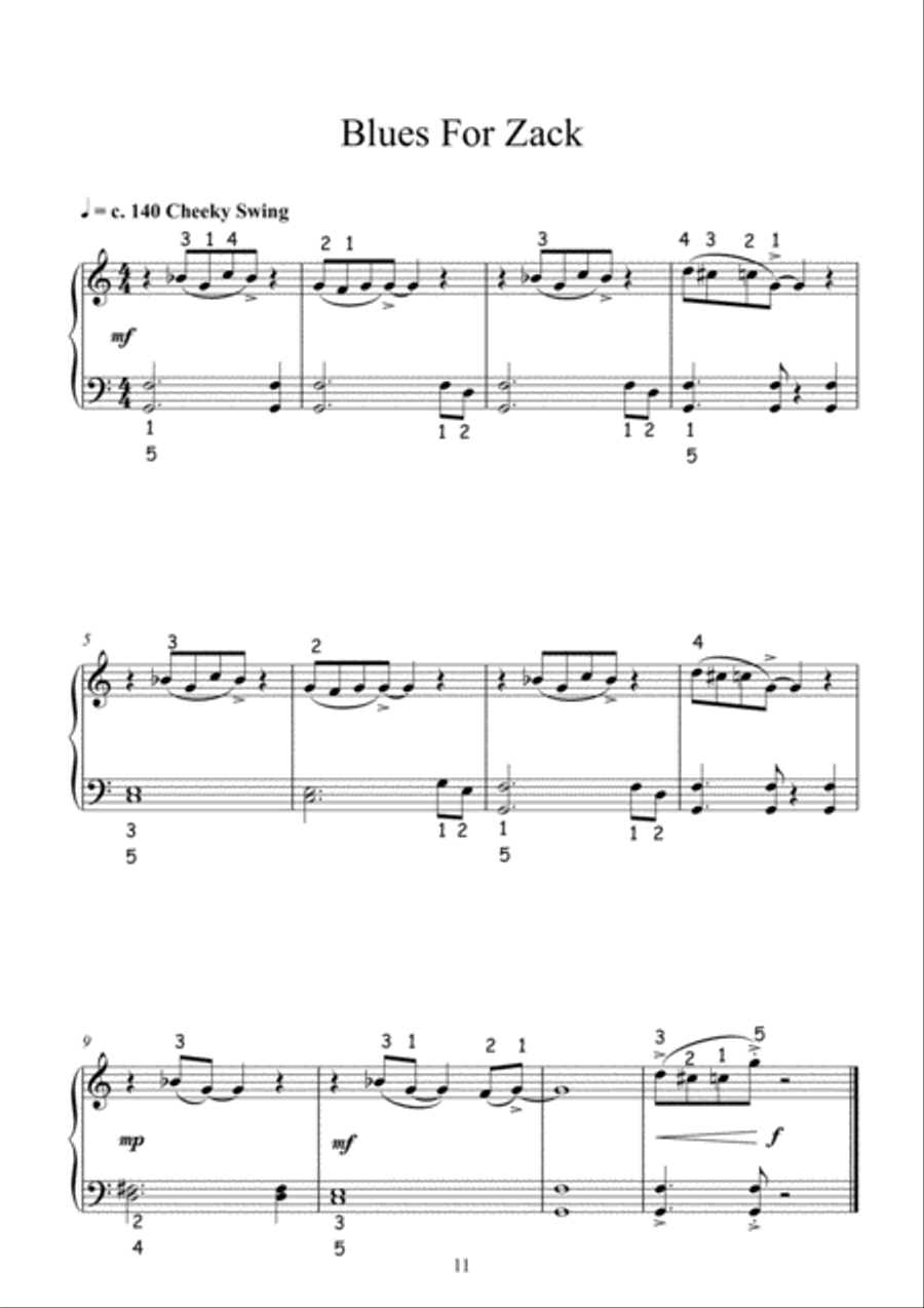 Blues For Zack Easy Piano scores gallery preview page 1