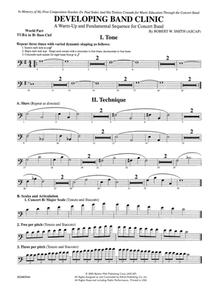 Developing Band Clinic (A Warm-Up and Fundamental Sequence for Concert Band): WP B-flat Tuba B.C.