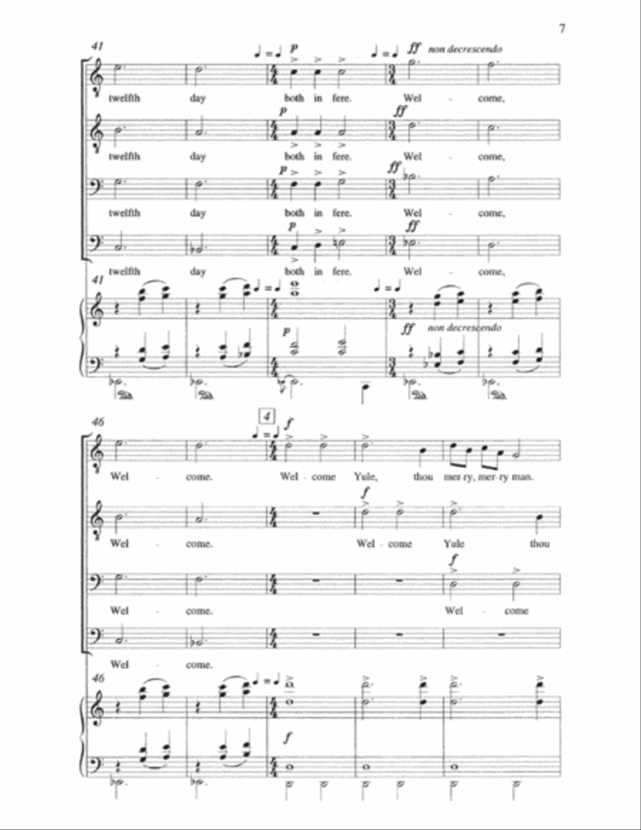 Welcome Yule TTBB scores gallery preview page 6