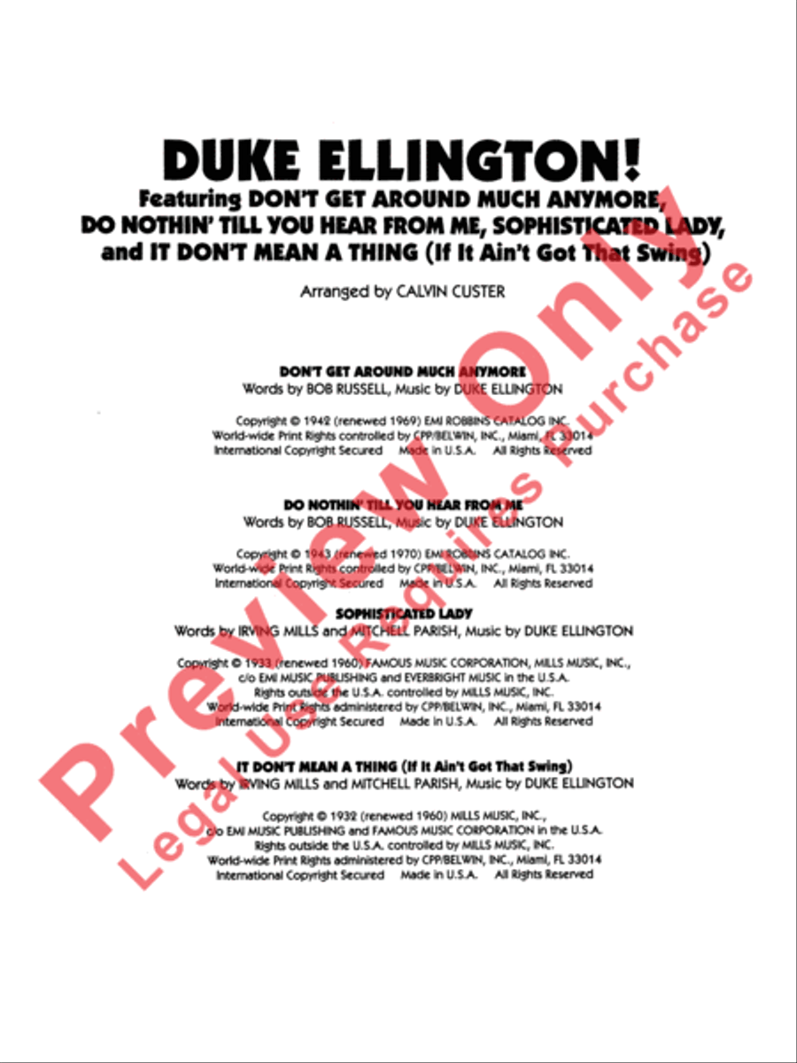 Duke Ellington! Duke Ellington! Concert Band scores gallery preview page 3