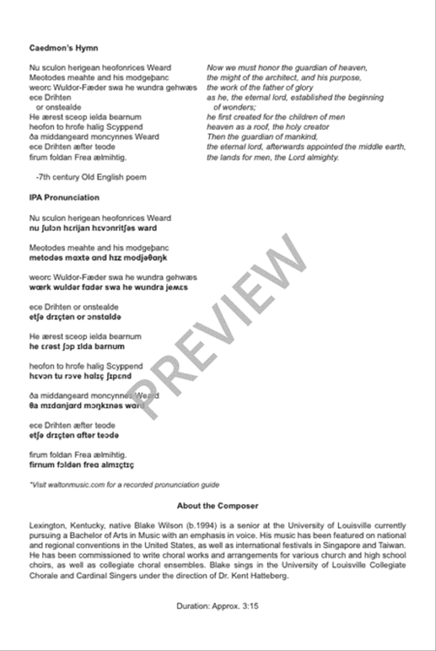 Caedmon's Hymn SSAATTBB scores gallery preview page 3
