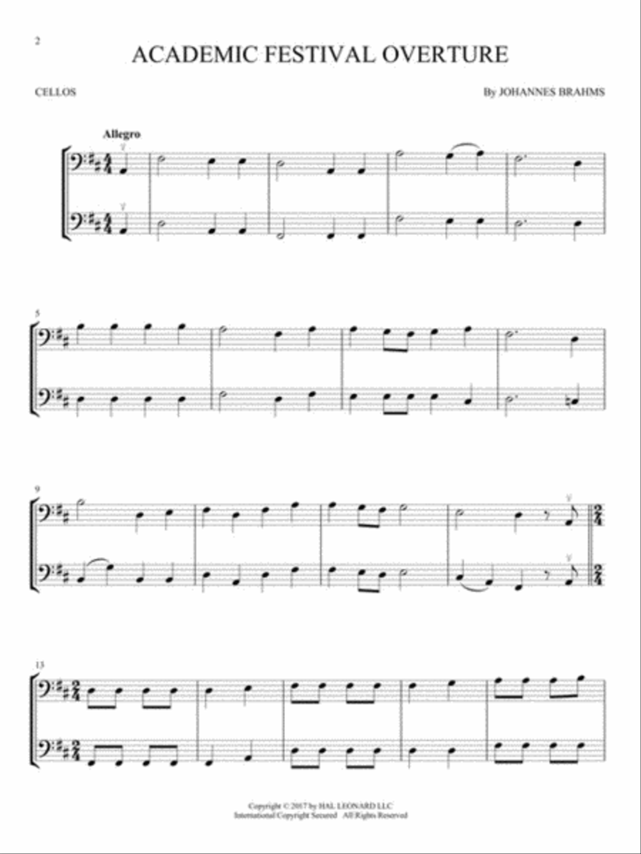 Classical Themes for Two Cellos String Duet scores gallery preview page 3