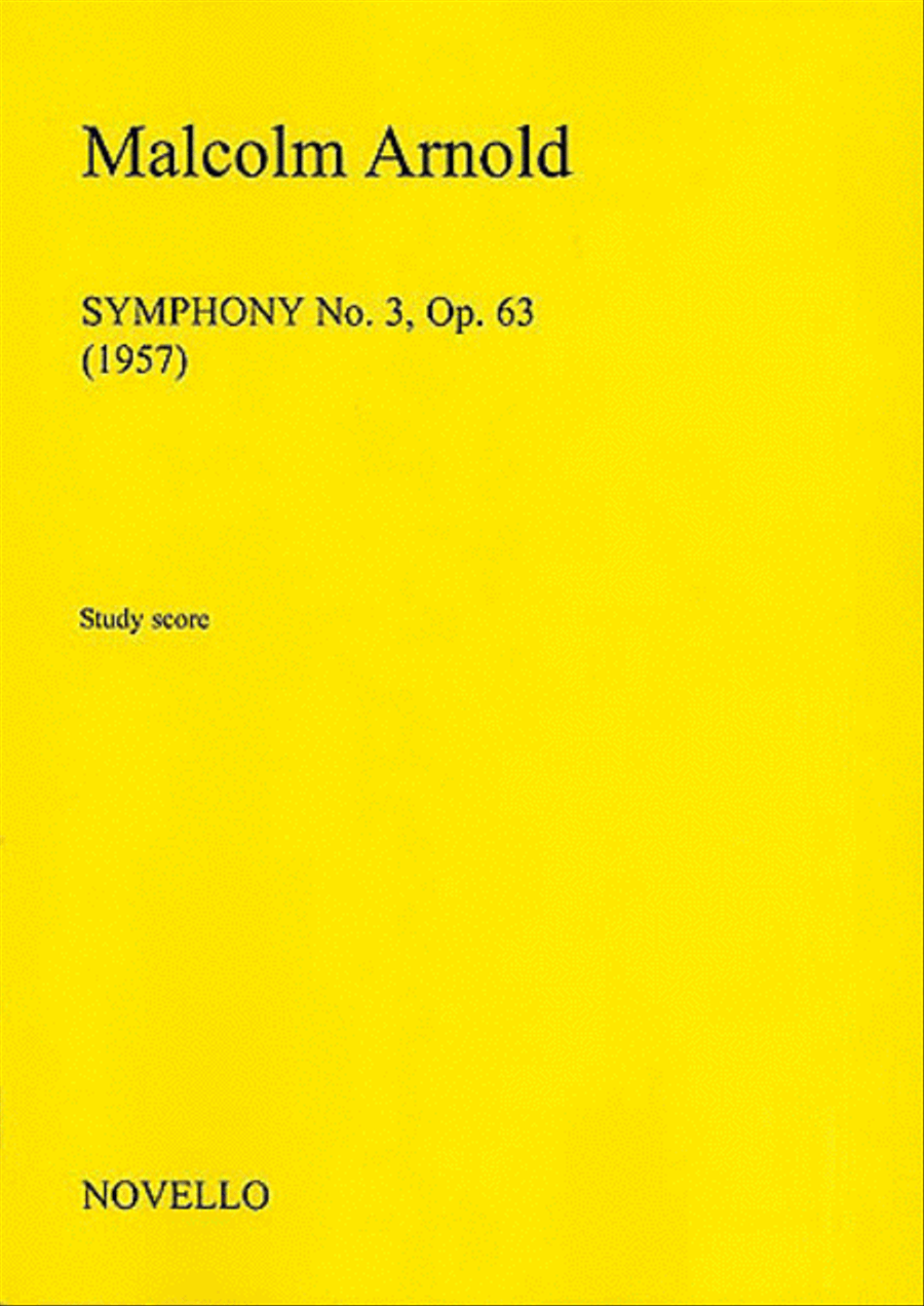 Malcolm Arnold: Symphony No.3 Op.63 - 2006 Edition (Study Score) Orchestra scores gallery preview page 1