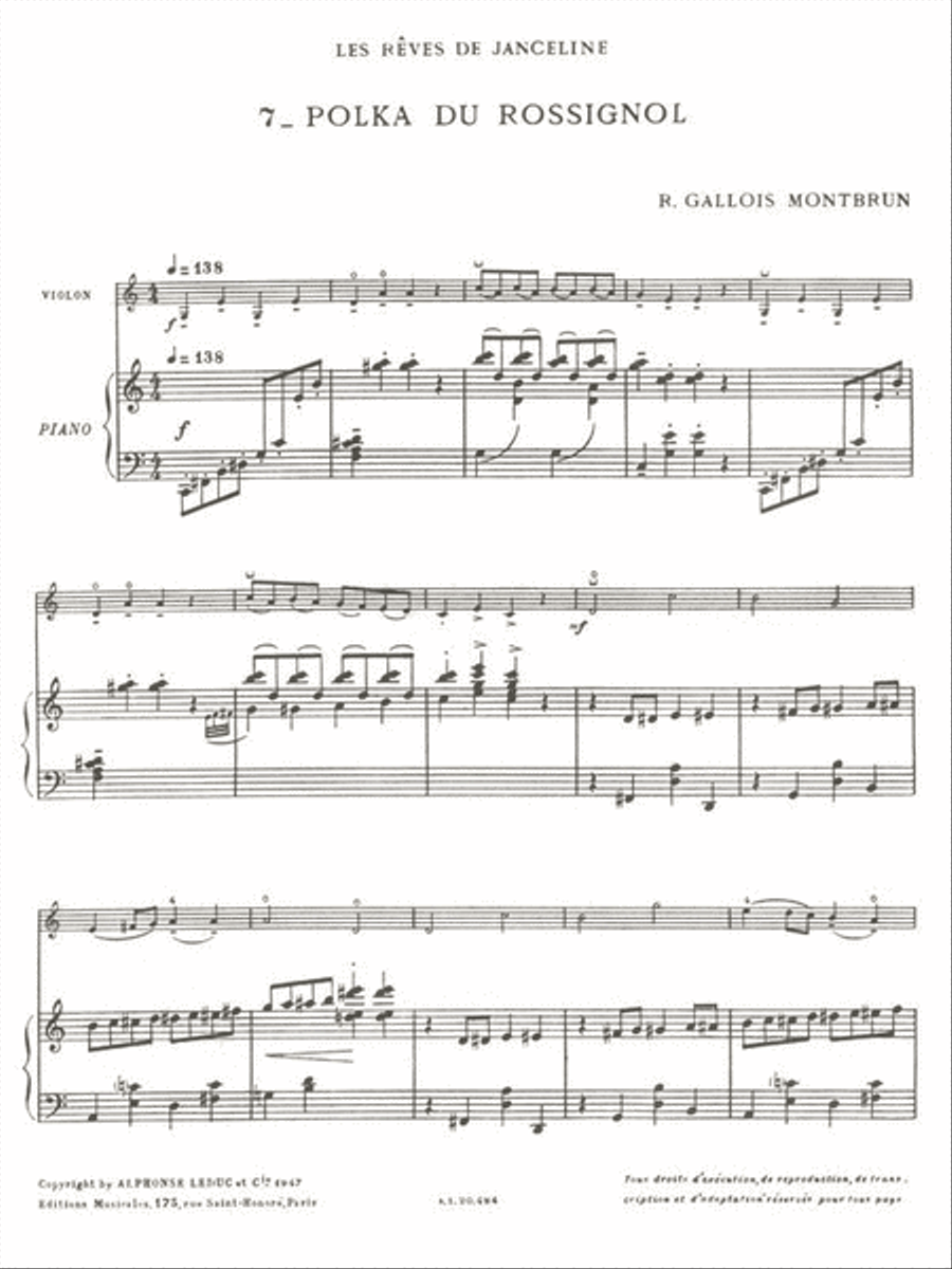 Dreams of Janceline - 6. Polka du Rossignol Violin Solo scores gallery preview page 2