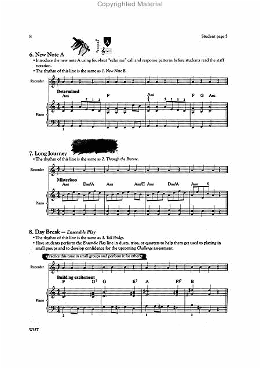 Recorder Apprentice - Teacher Edition Recorder scores gallery preview page 3