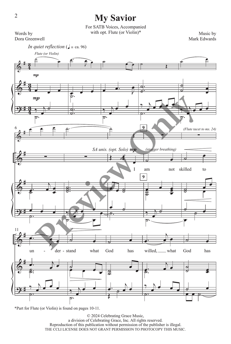 My Savior 4-Part scores gallery preview page 2
