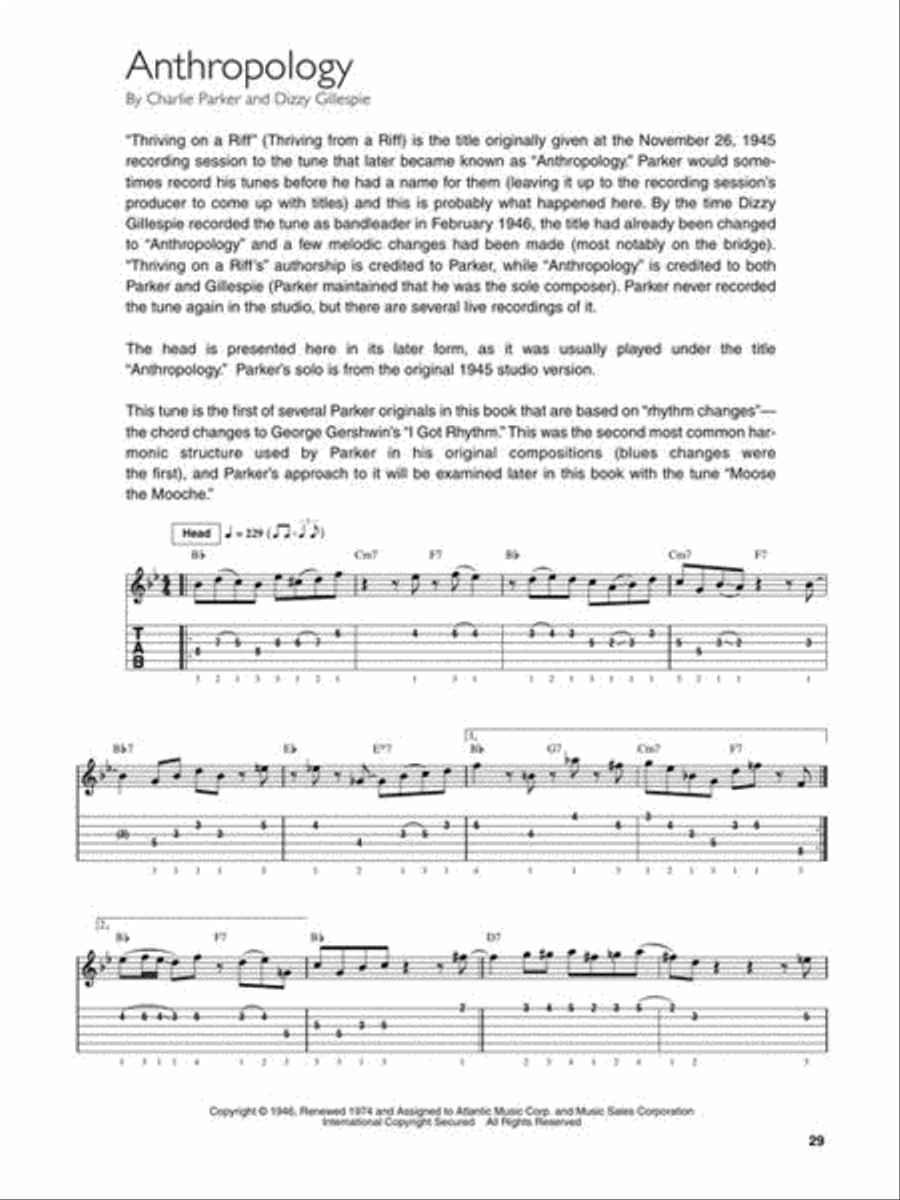 Charlie Parker for Guitar Guitar Tablature scores gallery preview page 6
