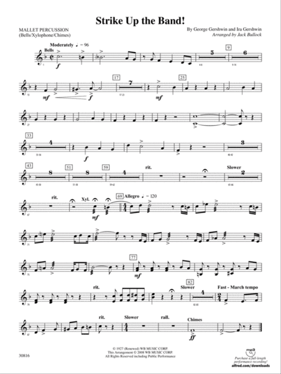 Strike Up the Band: Mallets Concert Band scores gallery preview page 1