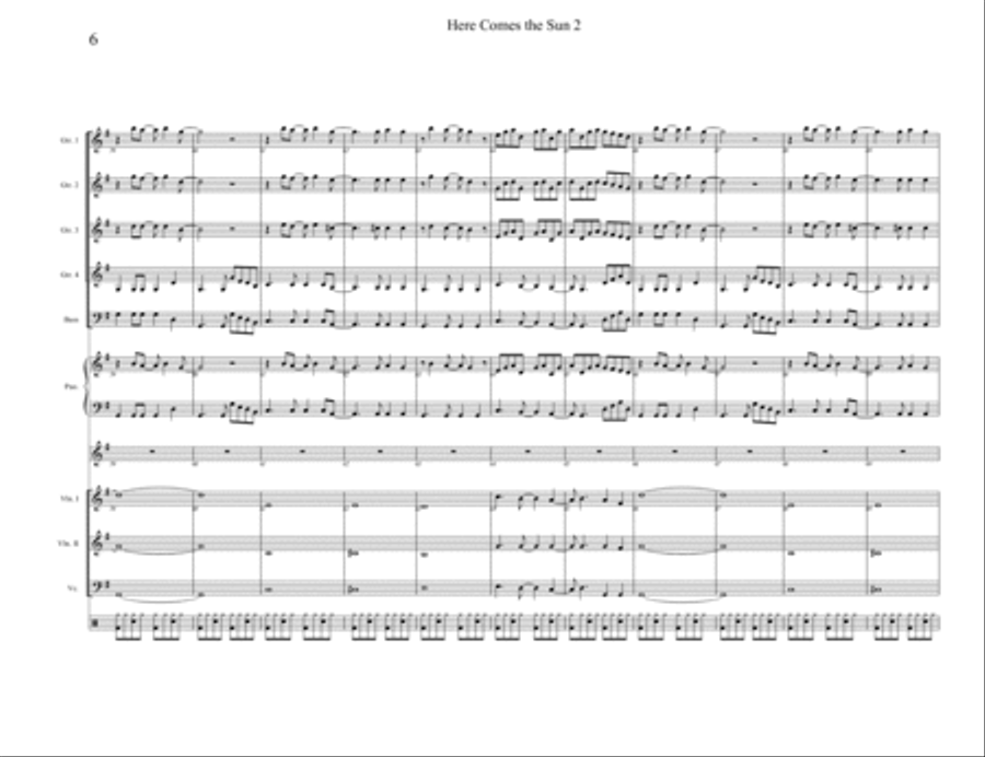 Here Comes The Sun Guitar scores gallery preview page 6