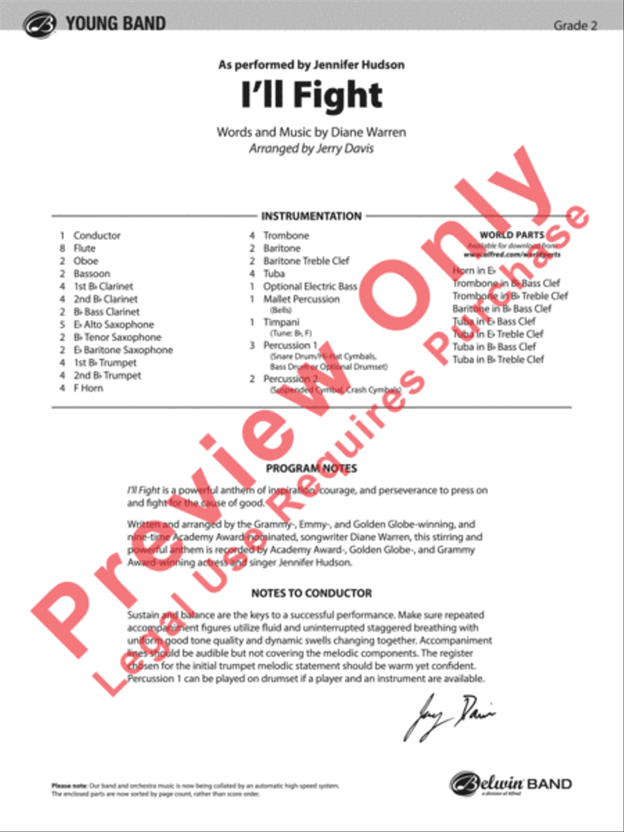 I'll Fight Concert Band scores gallery preview page 2