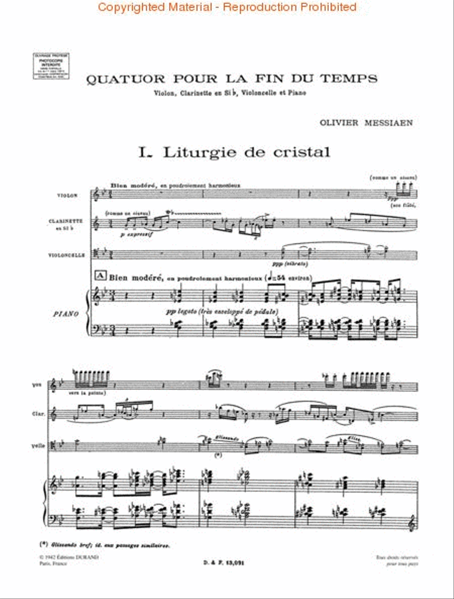 Quatuor Pour La Fin Du Temps - Quartet For The End of Time