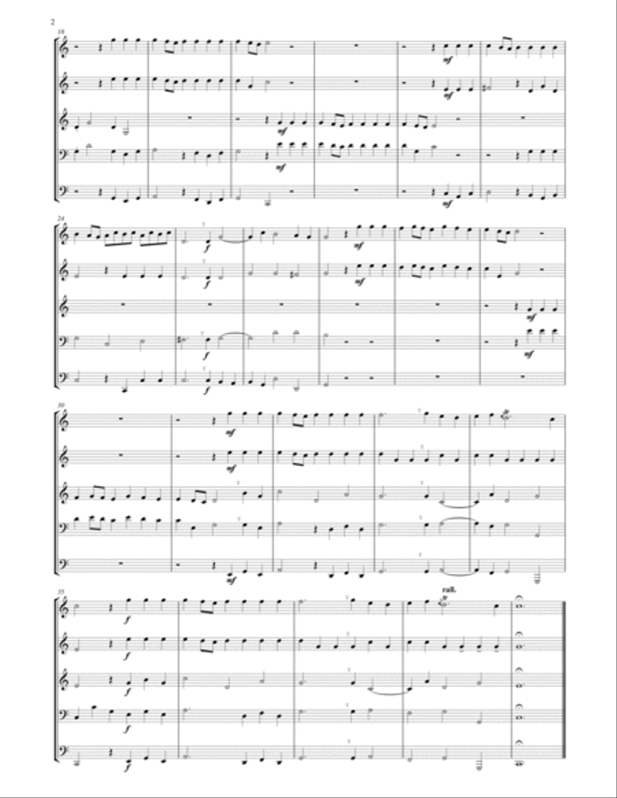 Hornpipe from 'The Water Music' (brass quintet) Brass Quintet scores gallery preview page 3