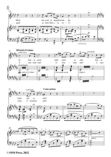 Liszt-Il m'aimait tant,S.271,in A falt Major,for Voice and Piano