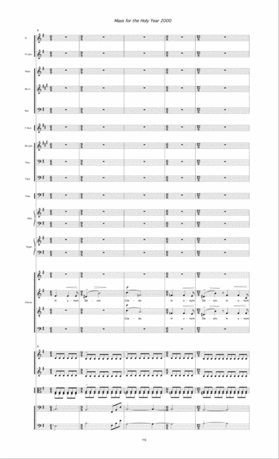 Mass for the Holy Year 2000, pt. 2 (2000) for SATB soloists, chorus and orchestra 4-Part scores gallery preview page 6