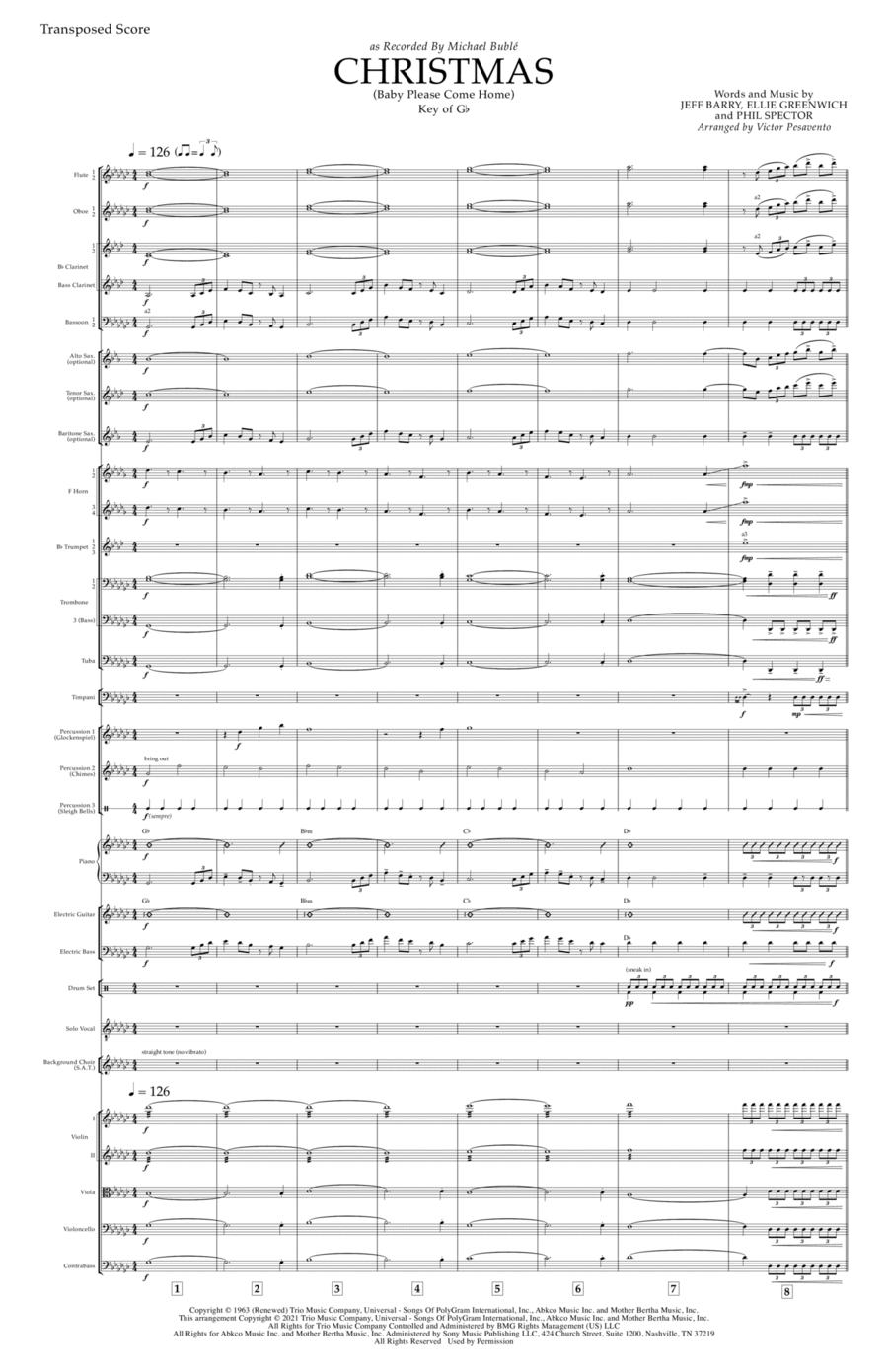 Christmas (Baby Please Come Home) Full Orchestra scores gallery preview page 1
