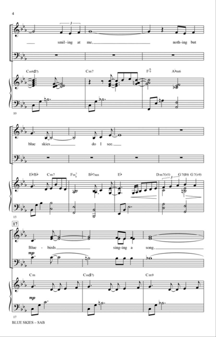 Blue Skies (arr. Mark Hayes) 3-Part scores gallery preview page 2