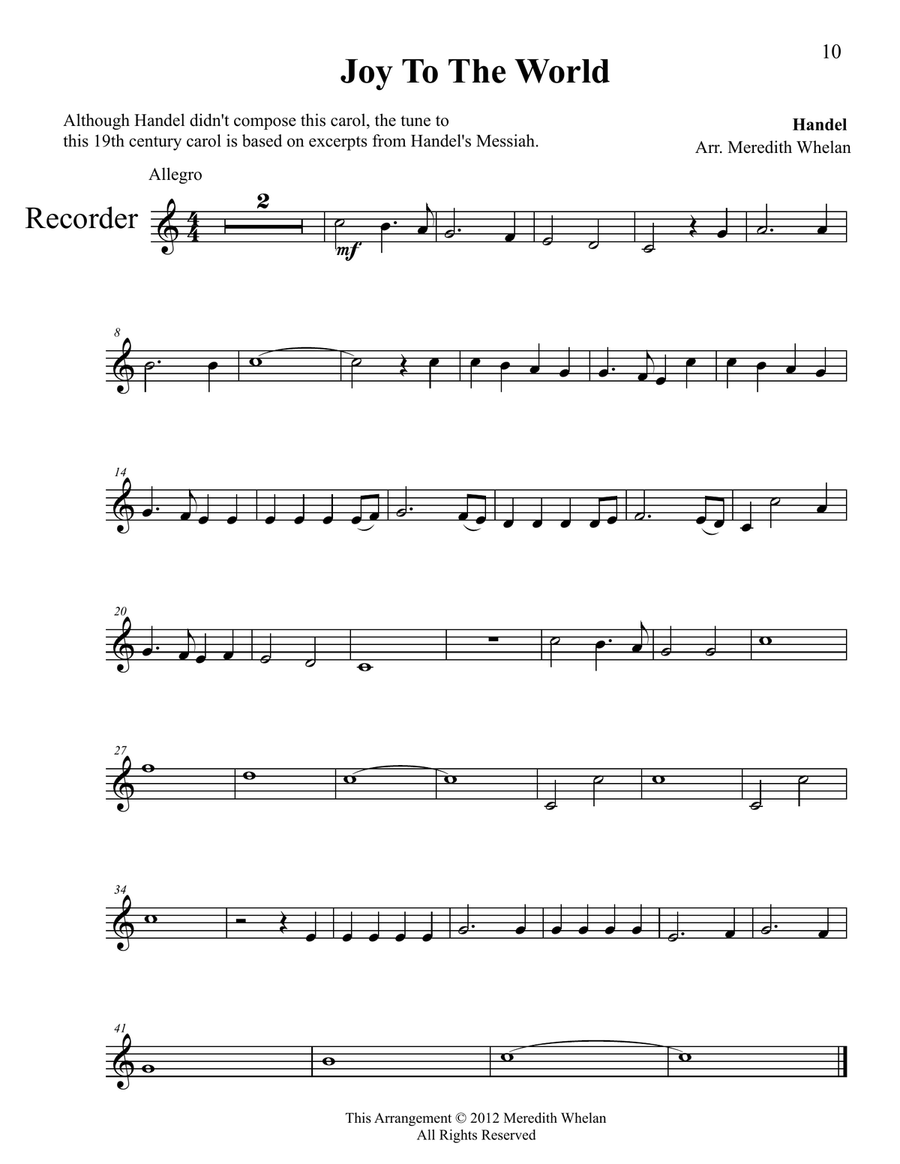 Christmas Duets for Recorder & Piano: 11 Traditional Carols image number null