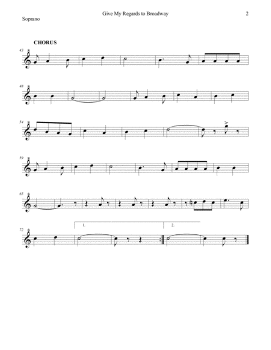 Give My Regards To Broadway for Recorder Quintet Recorder scores gallery preview page 6
