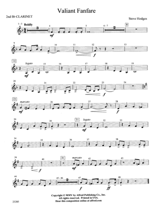 Valiant Fanfare: 2nd B-flat Clarinet