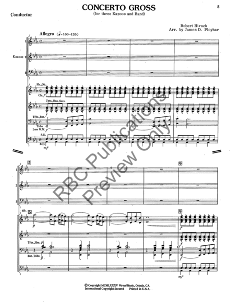 Concerto Gross Concert Band Concert Band scores gallery preview page 4