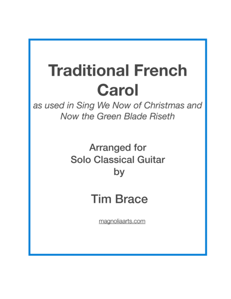 Traditional French Carol for solo classical guitar image number null