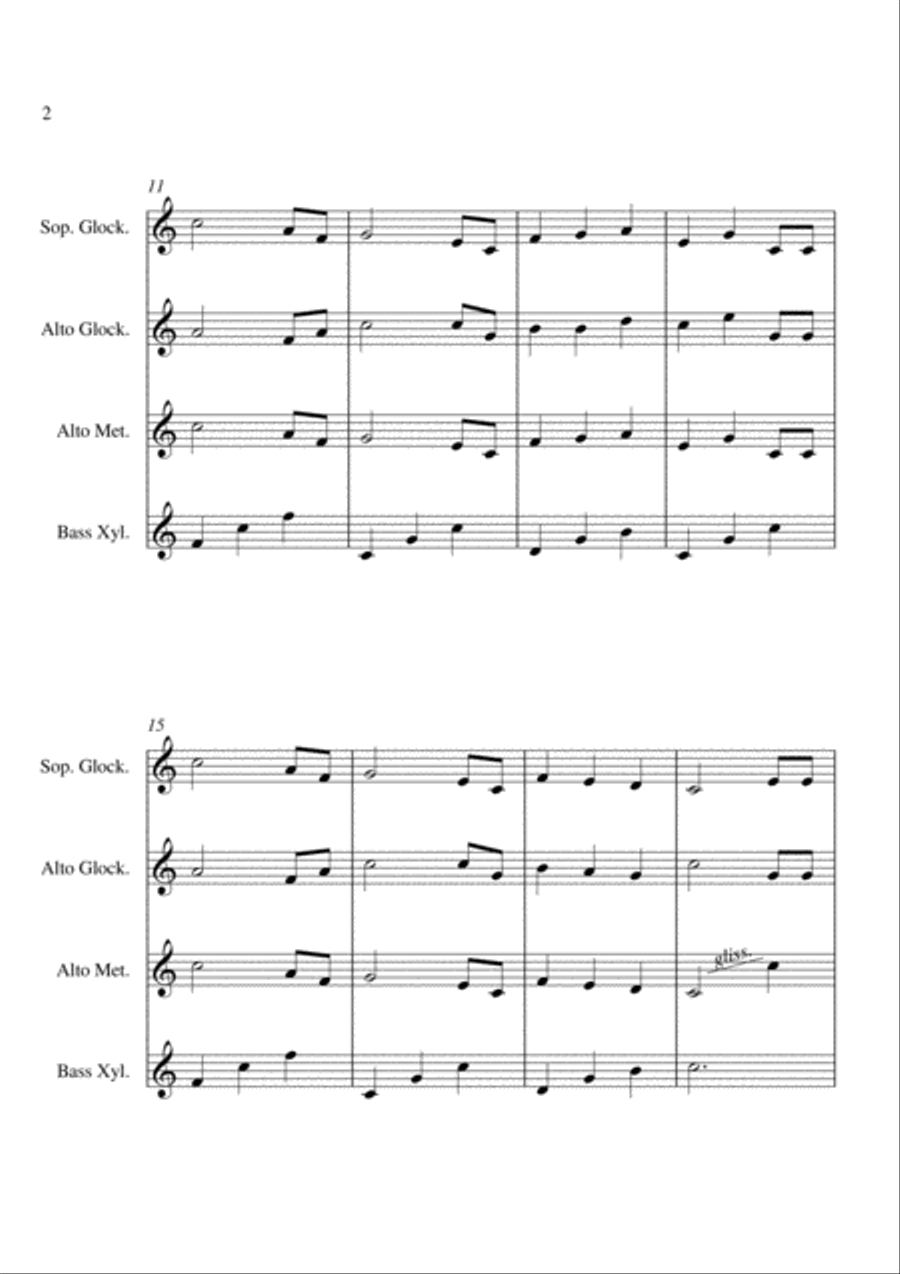 Lullaby - For Orff Ensemble Percussion Ensemble scores gallery preview page 2