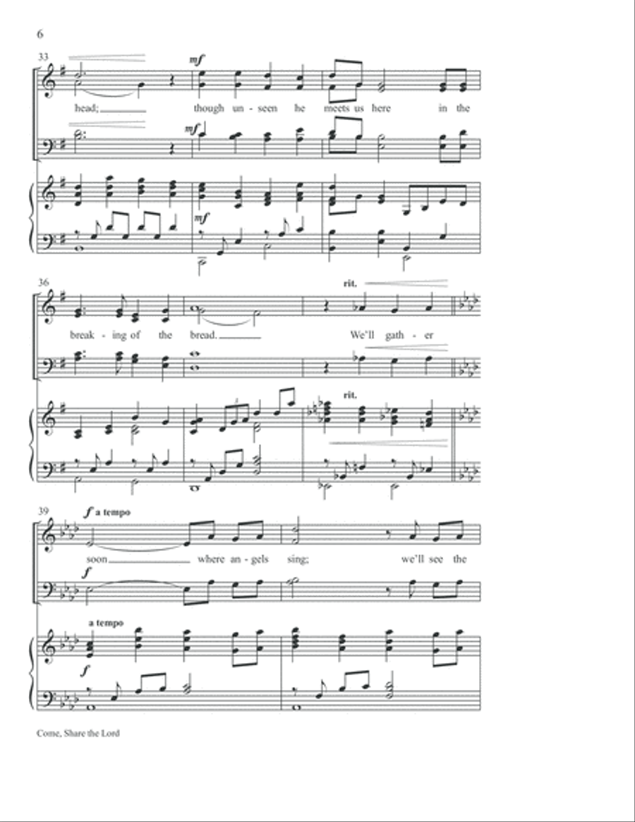 Come, Share the Lord Come, Share the Lord 4-Part scores gallery preview page 7