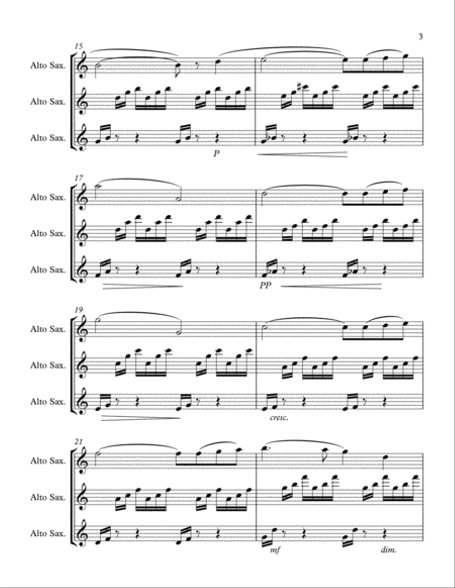 Ave Maria for saxophone Woodwind Ensemble scores gallery preview page 3