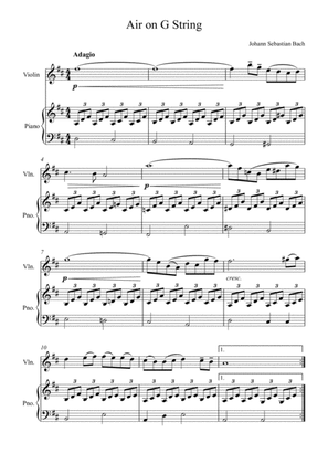 Johann Sebastian Bach - Air in G ( Piano and Violin Solo)