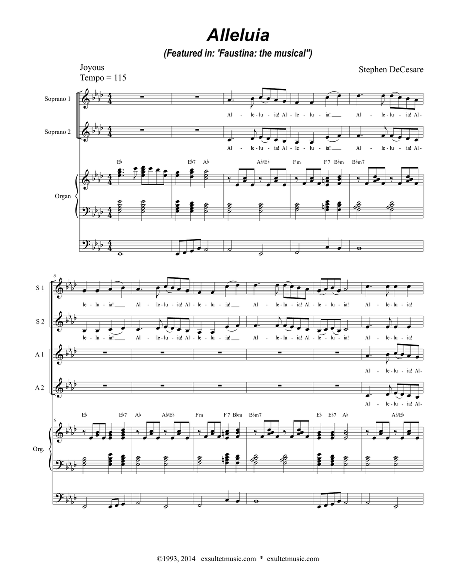 Alleluia Alleluia Divisi scores gallery preview page 1