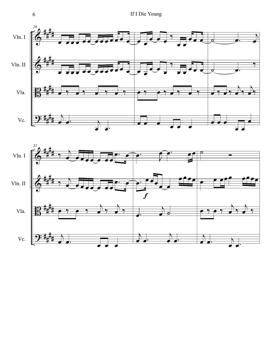 If I Die Young String Quartet scores gallery preview page 6