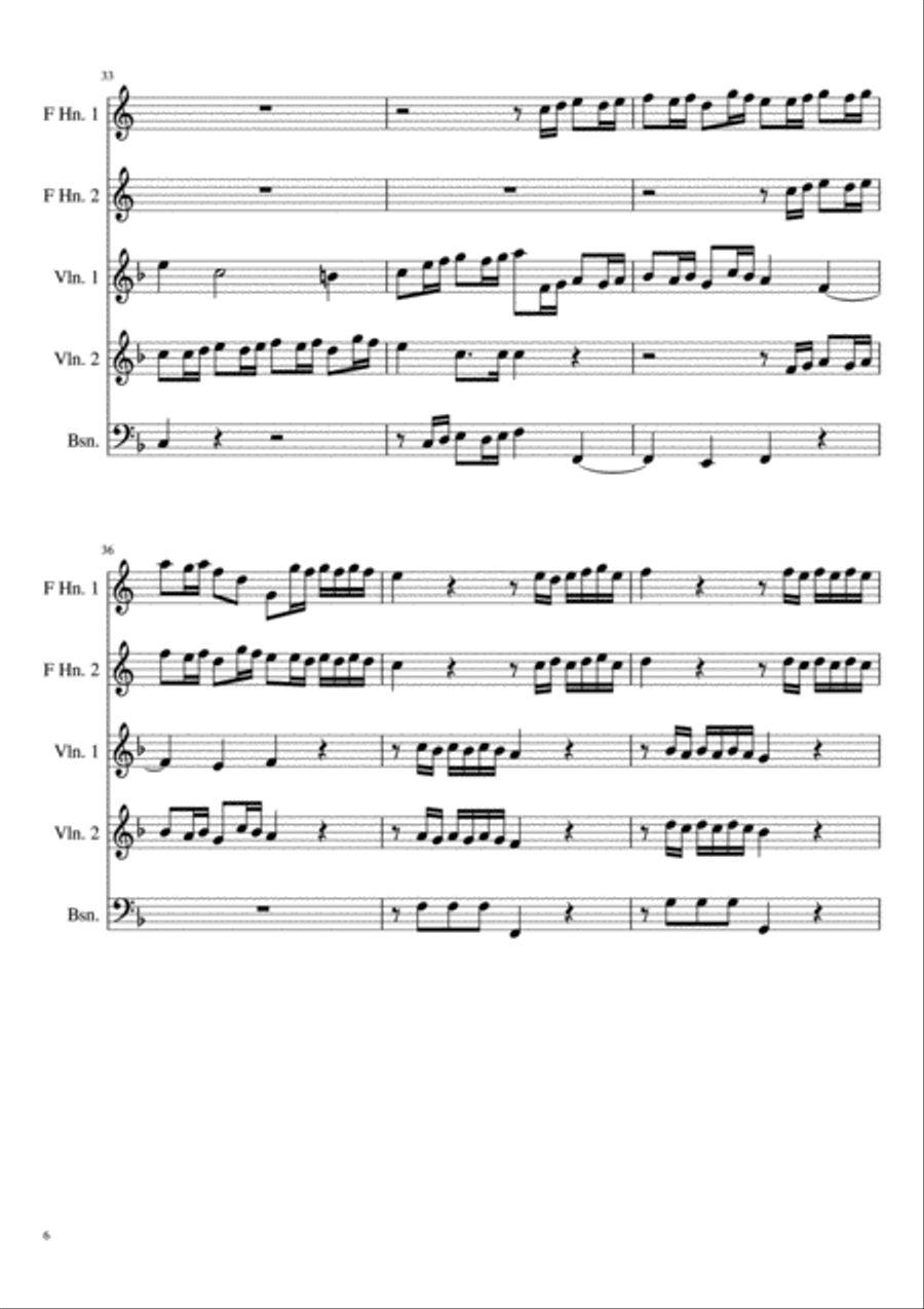 Ouverture à 5 in F major, TWV 44:8 Complete Score with Parts Small Ensemble scores gallery preview page 6