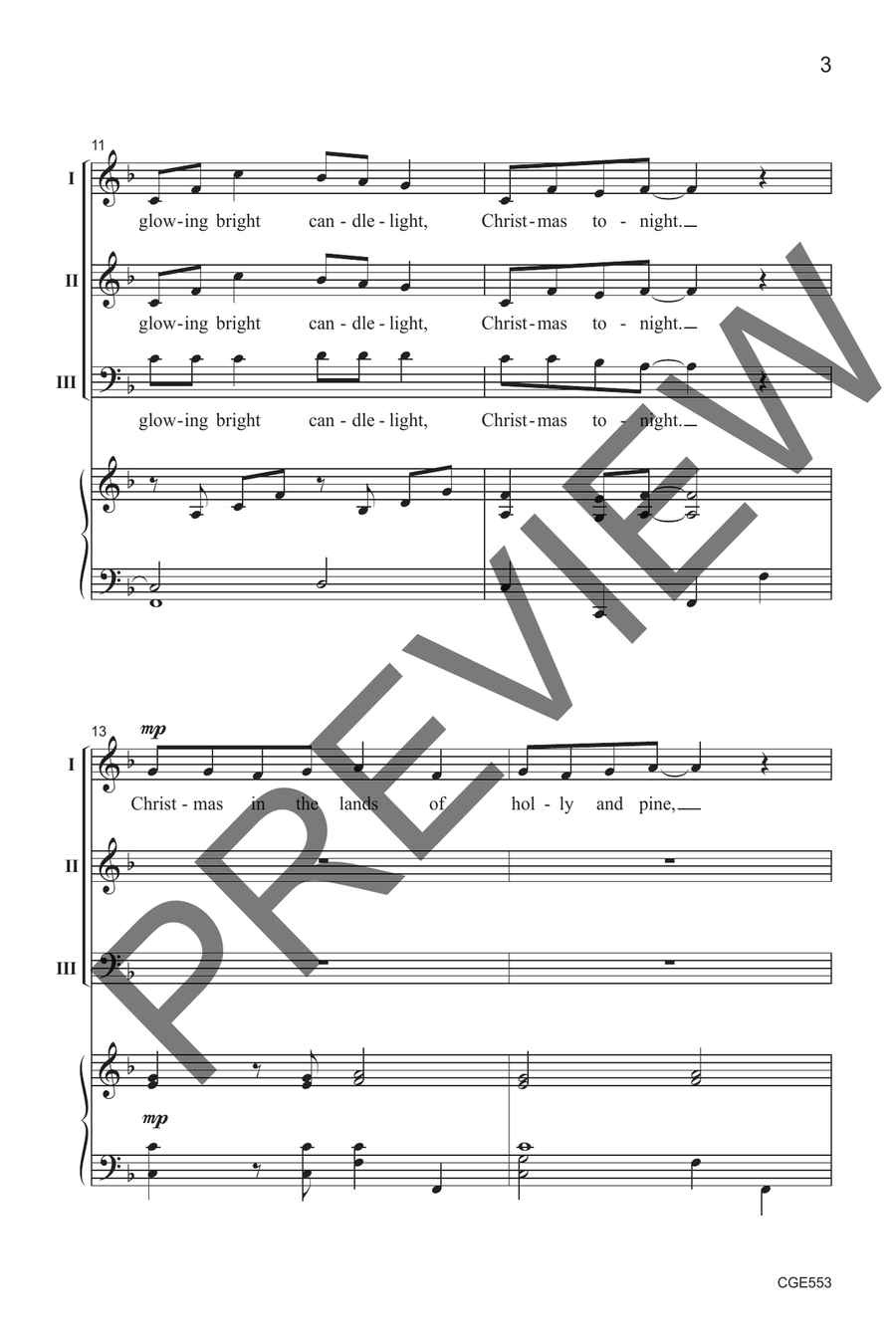 Christmas Everywhere (Three-part Mixed) 3-Part scores gallery preview page 4