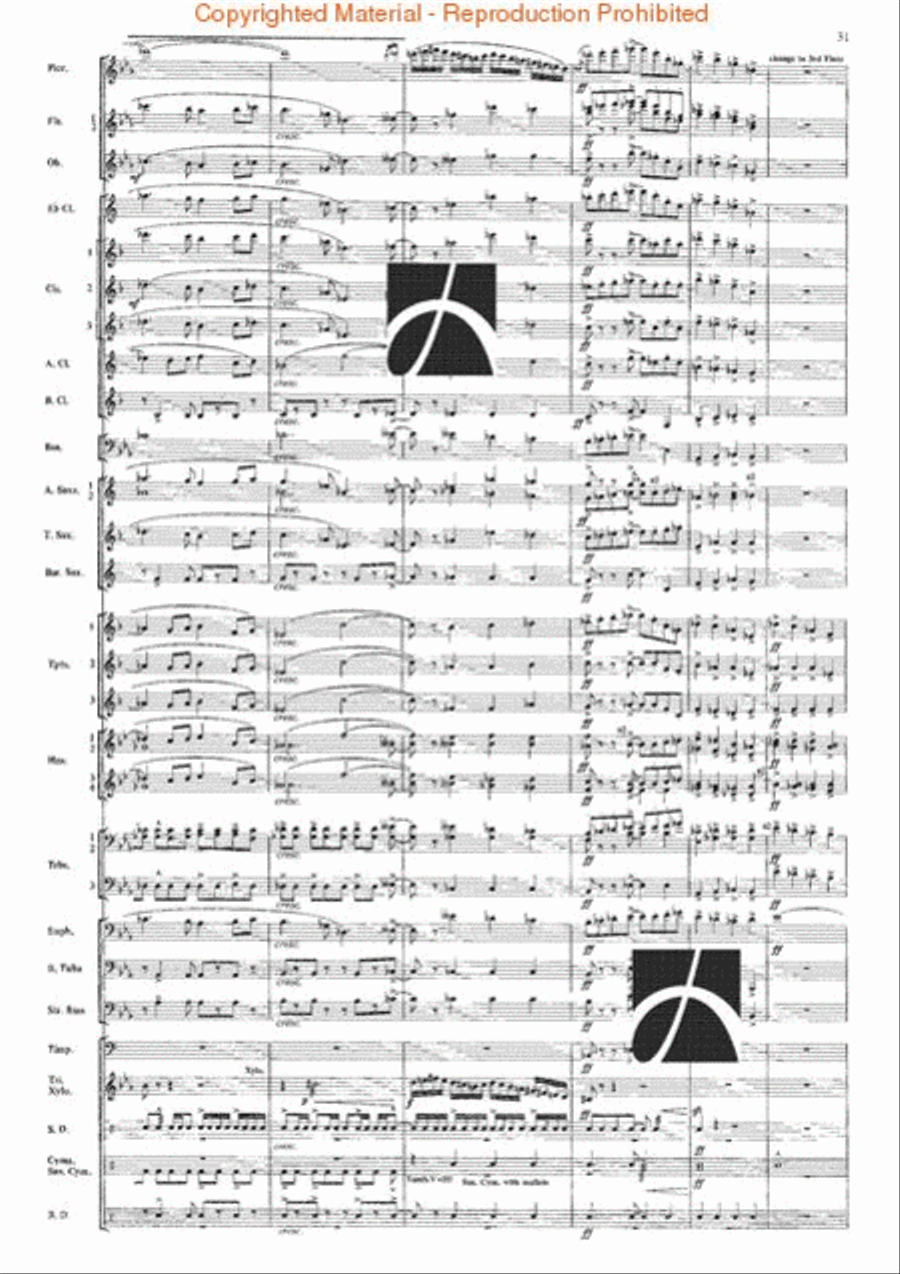 The Seventh Night of July Concert Band scores gallery preview page 28