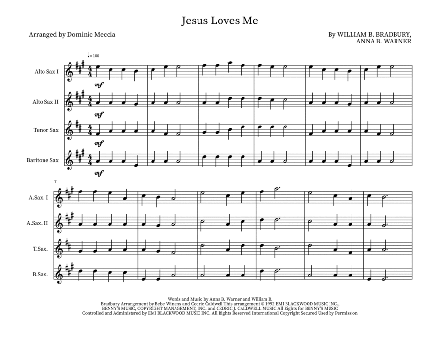 Jesus Loves Me Jesus Loves Me Small Ensemble scores gallery preview page 1