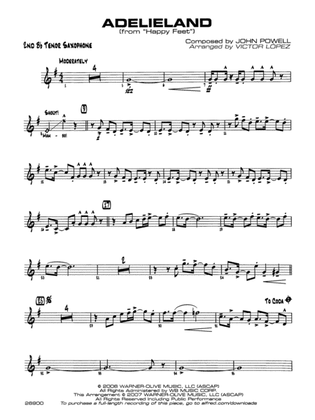 Adelieland (from Happy Feet): 2nd B-flat Tenor Saxophone