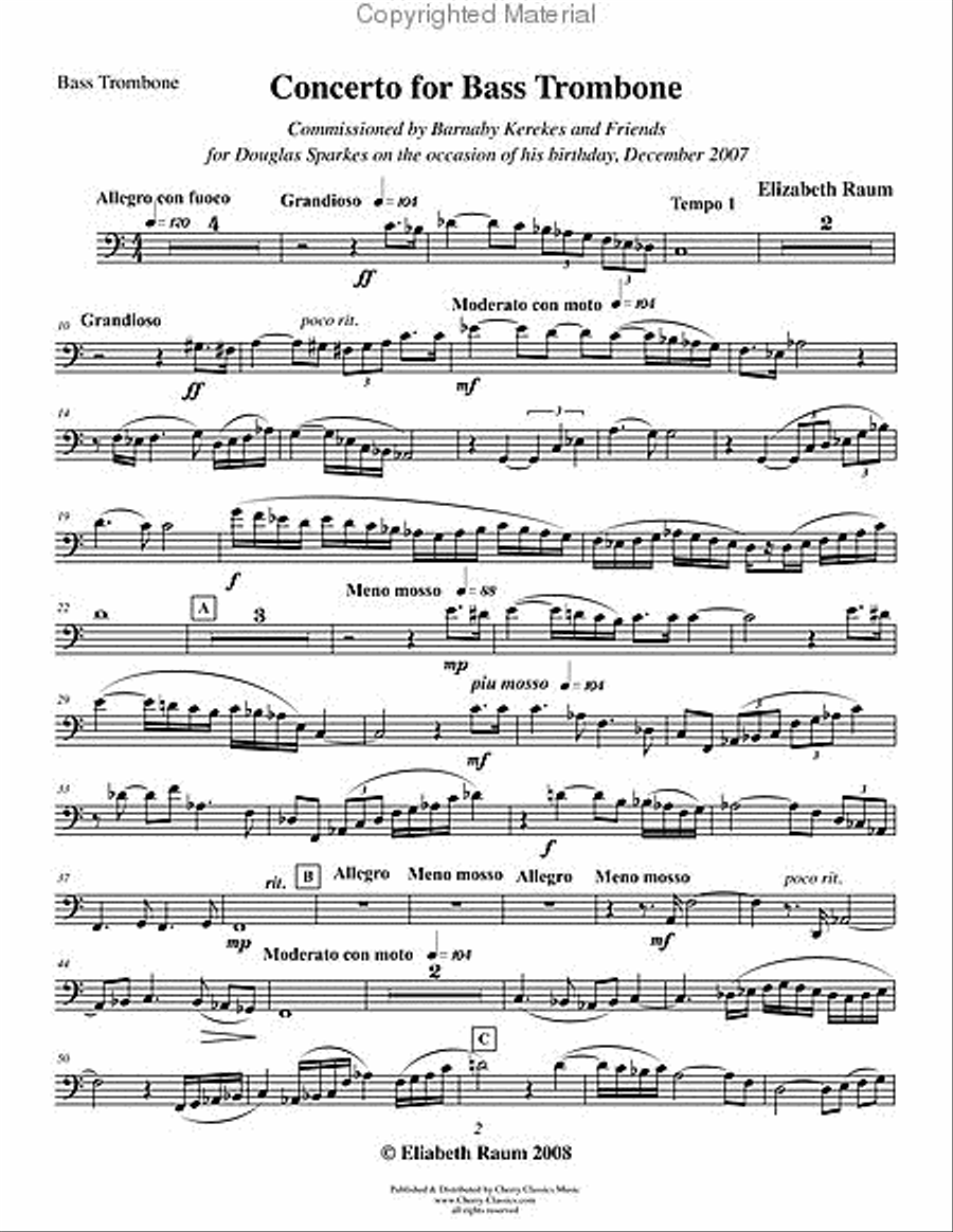 Concerto for Bass Trombone with String Orchestra & Percussion String Orchestra scores gallery preview page 11
