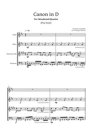 Book cover for Canon in D (Pop Style) - For Woodwind Quartet