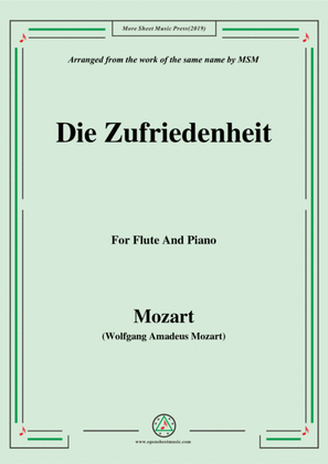 Book cover for Mozart-Die zufriedenheit,for Flute and Piano