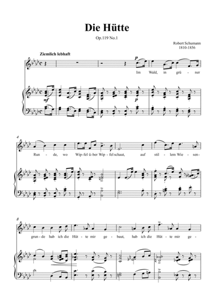 Schumann-Die Hütte,Op.119 No.1 in A♭ Major