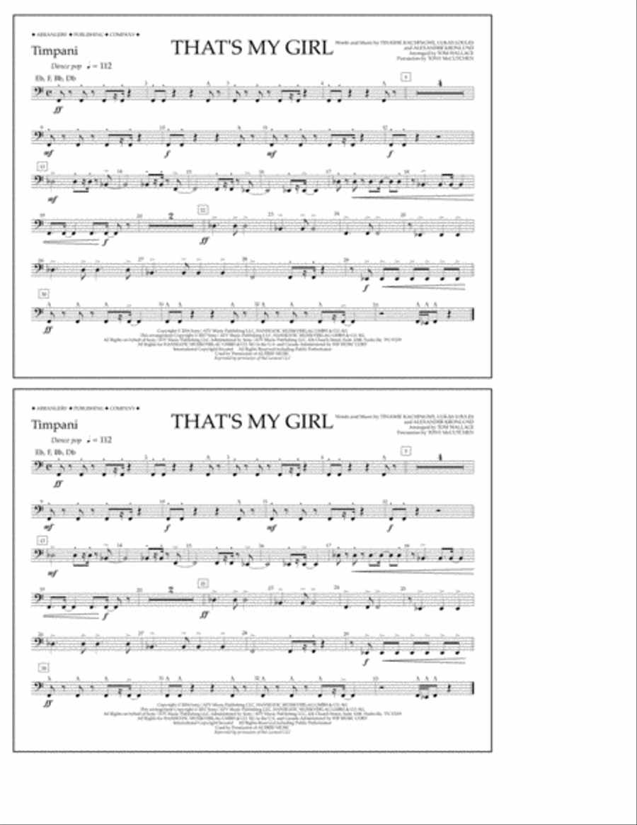 That's My Girl - Timpani Marching Band scores gallery preview page 1