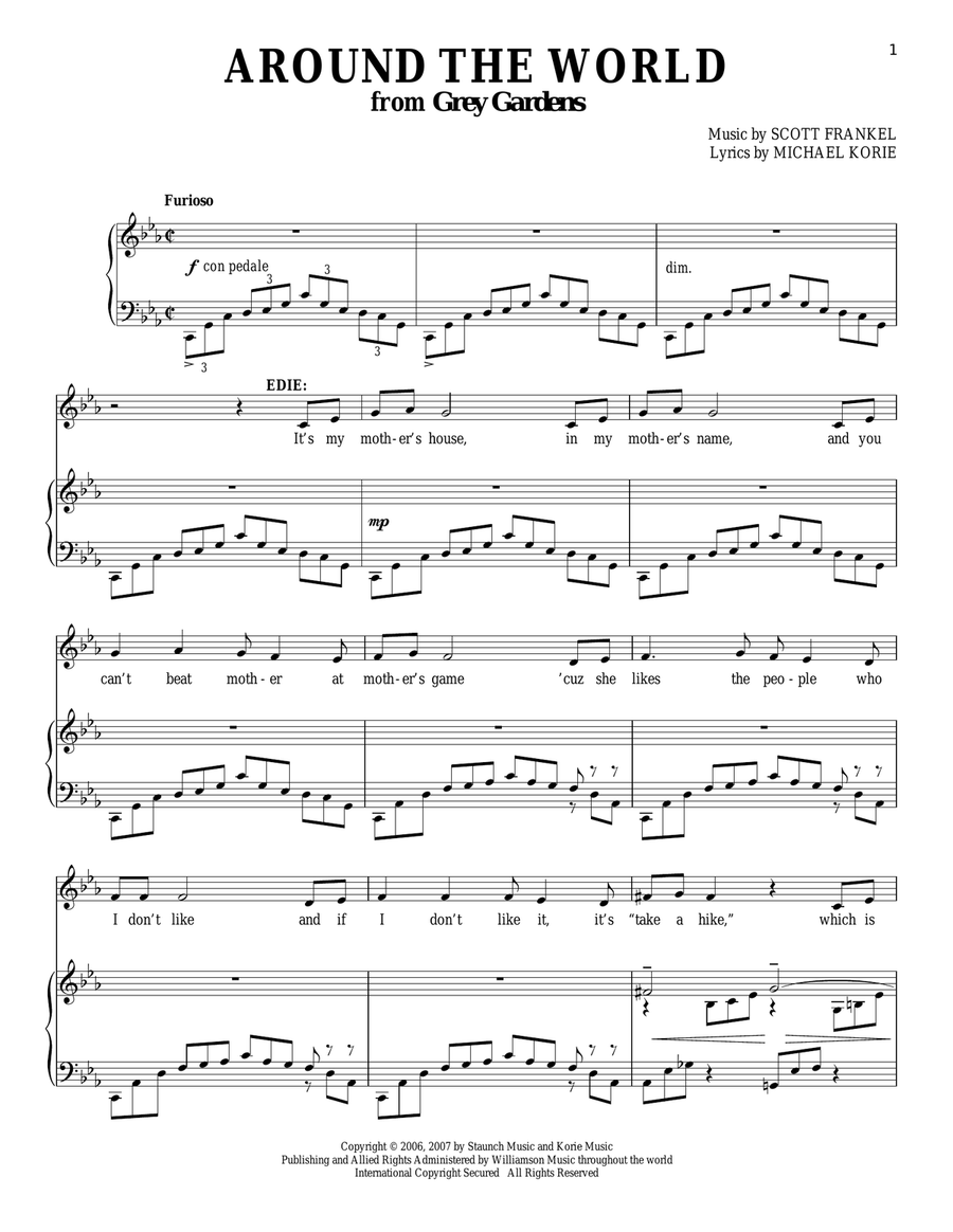 Around The World Piano, Vocal scores gallery preview page 1