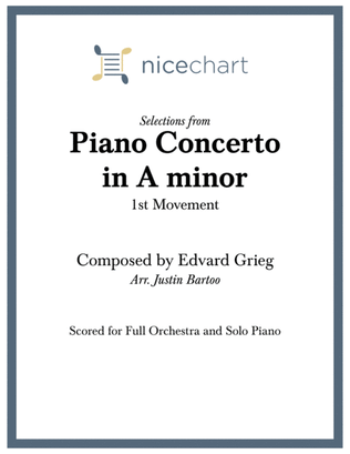 Book cover for Selections from Piano Concerto in A Minor, 1st Movement (Score & Parts)